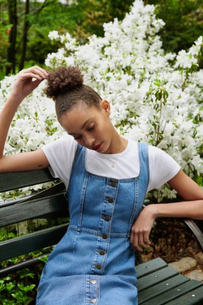 button down denim mini dress