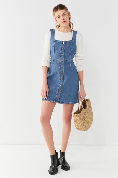 denim button dress