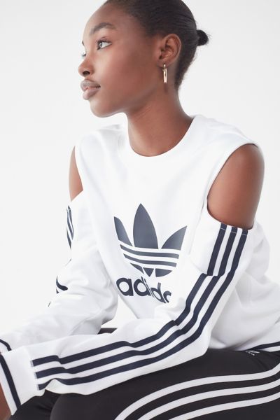 adidas cut out shoulder sweatshirt