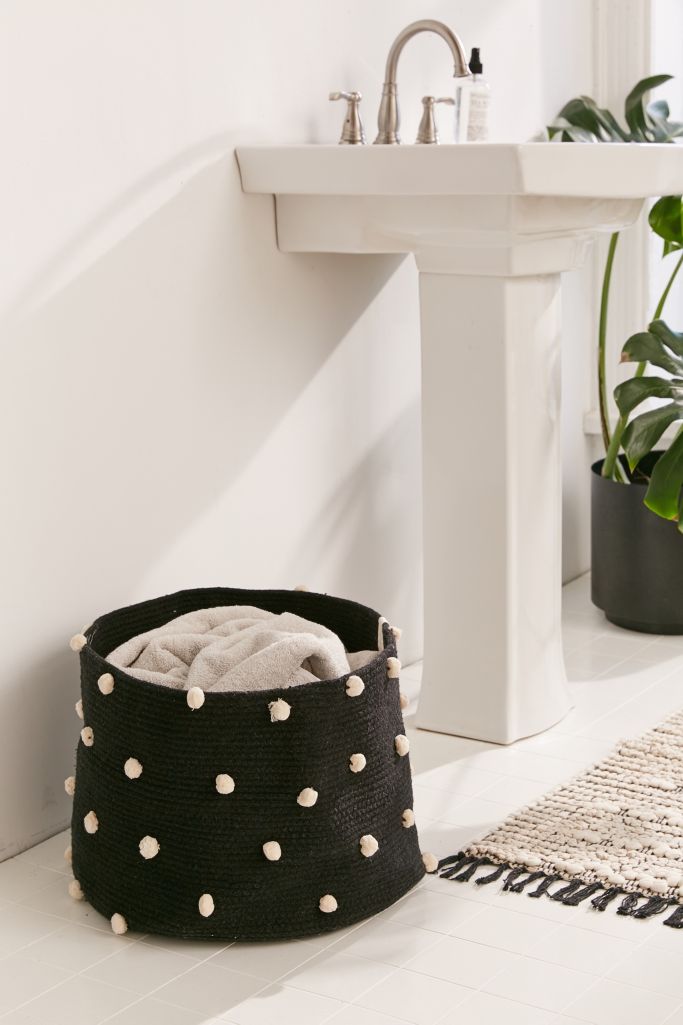 Lorena Canals Pebble Pom Laundry Basket Urban Outfitters