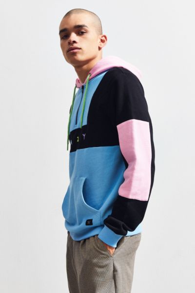 lazy oaf color panel hoodie