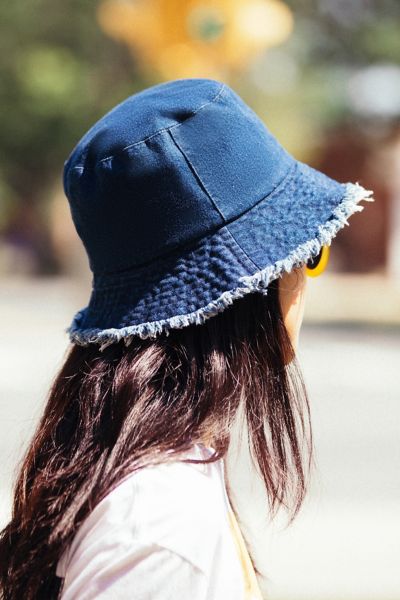 frayed edge bucket hat