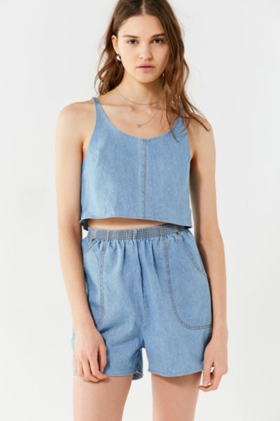 two piece denim short set
