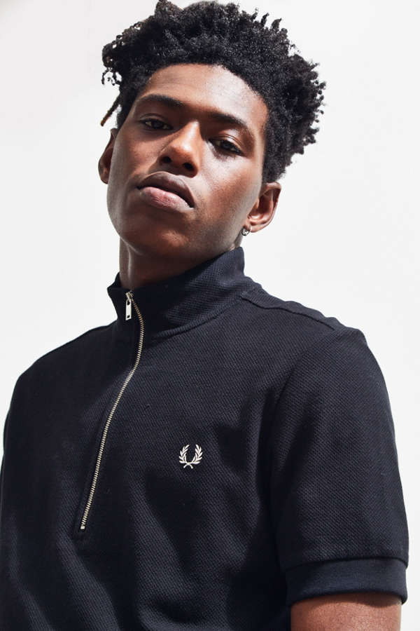 Fred Perry Funnel Neck Pique Polo Shirt | Urban Outfitters