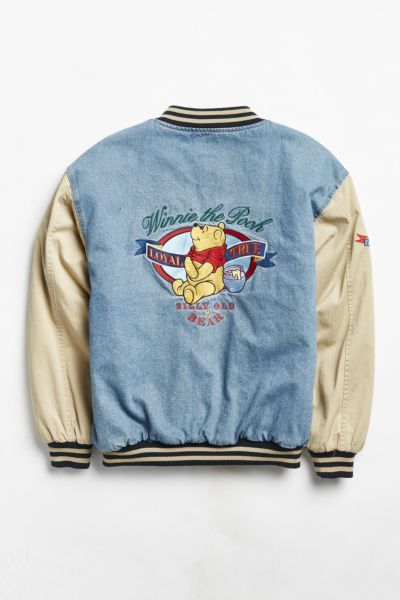 vintage winnie the pooh denim varsity jacket