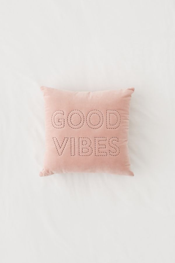 Good Vibes Velvet Throw Pillow Urban Outfitters