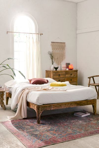 Andrea Carved Platform Bed  Urban Outfitters