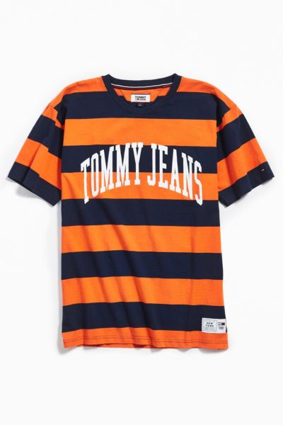 tommy hilfiger stripe logo t shirt