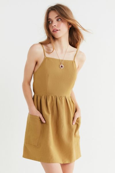 linen tie back dress