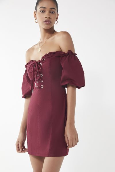 off the shoulder corset dress