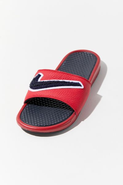 nike chenille swoosh slides