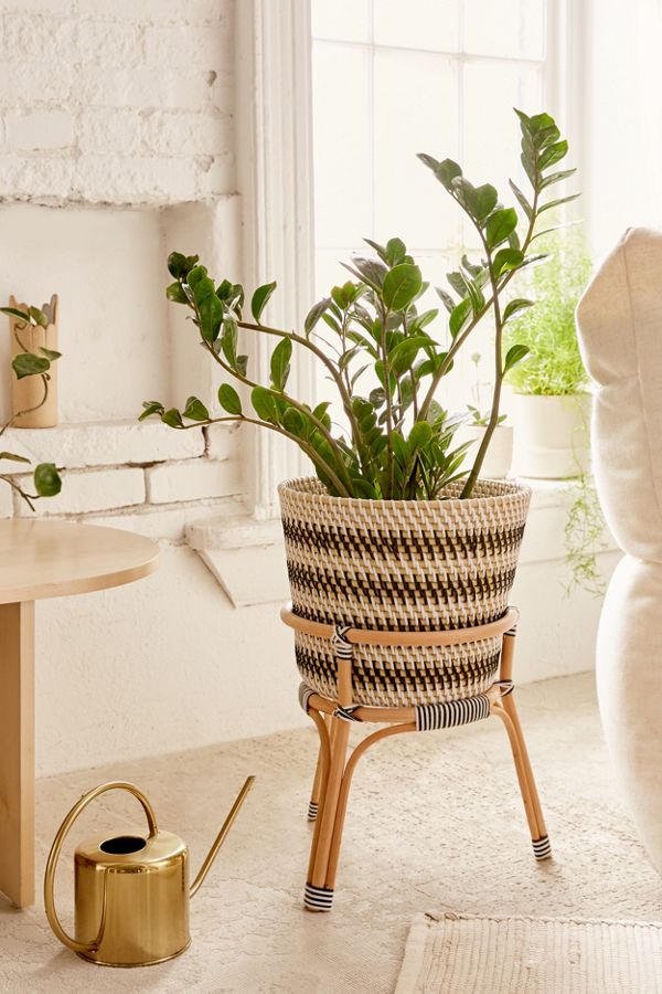 Slide View: 3: Bistro 12” Rattan Planter + Stand
