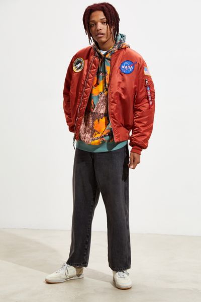 nasa bomber jacket red