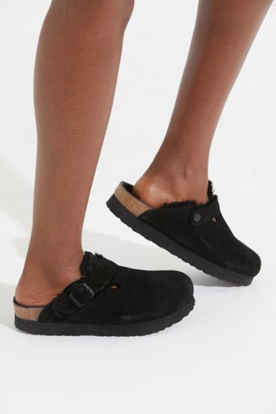 birkenstock boston fur black