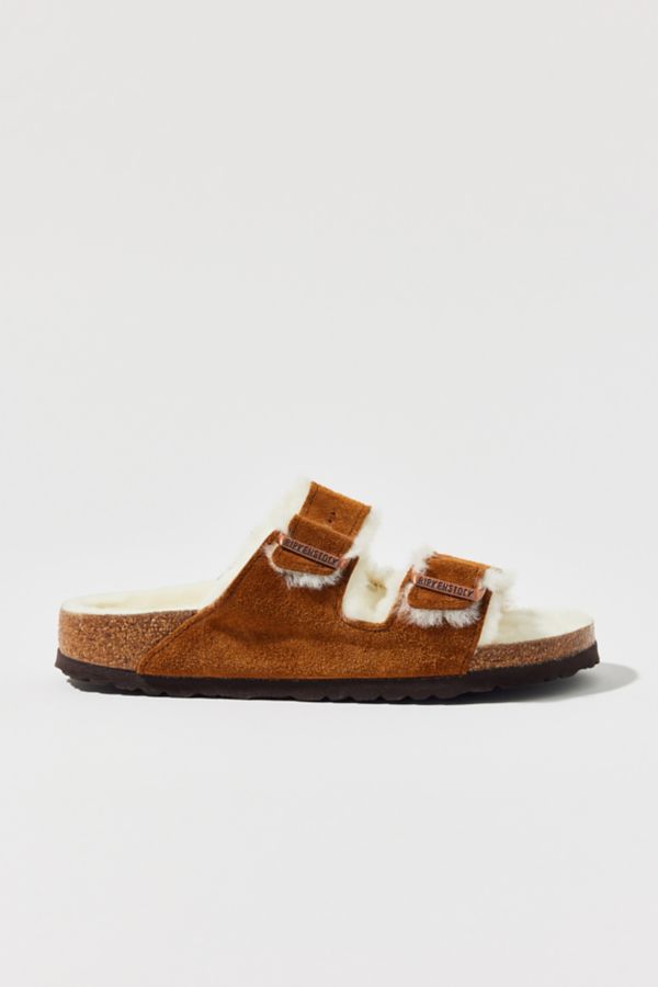 Slide View: 3: Birkenstock Women's Arizona Strappy Shearling Sandal