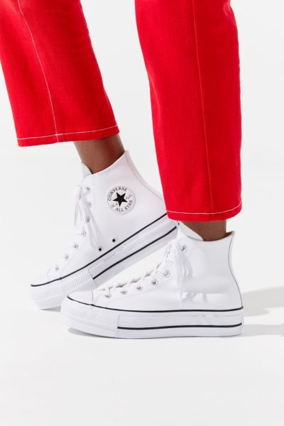 chuck taylor all star lift leather high top white