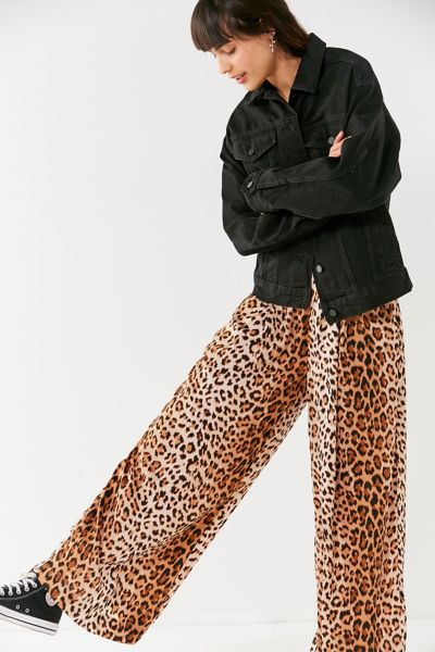 leopard print wide leg jeans