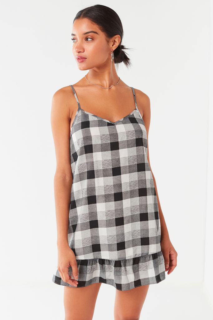 UO Gingham Peplum Mini Dress | Urban Outfitters