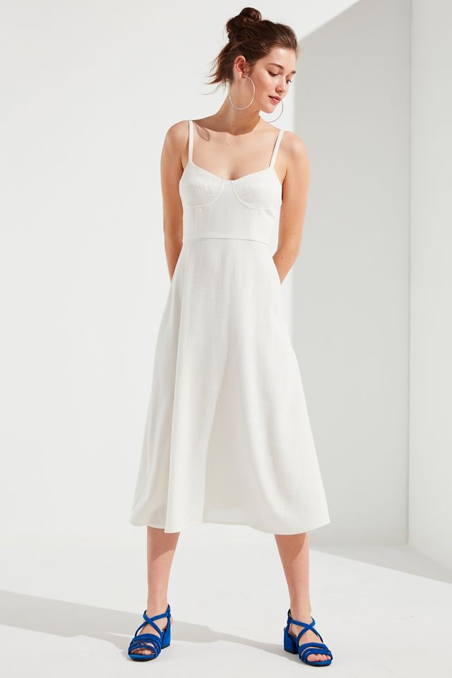 UO Bustier Midi Dress Urban Outfitters