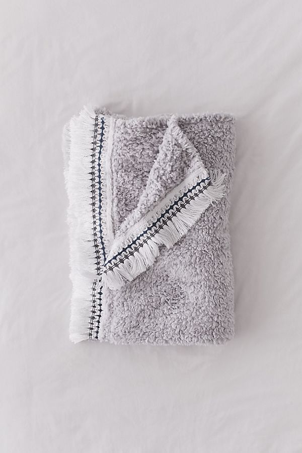 Amped Fleece Fringe Trim Throw Blanket Urban Outfitters