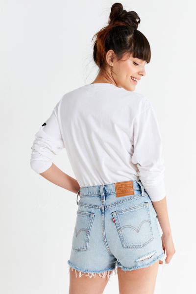 levi's frayed denim wedgie short