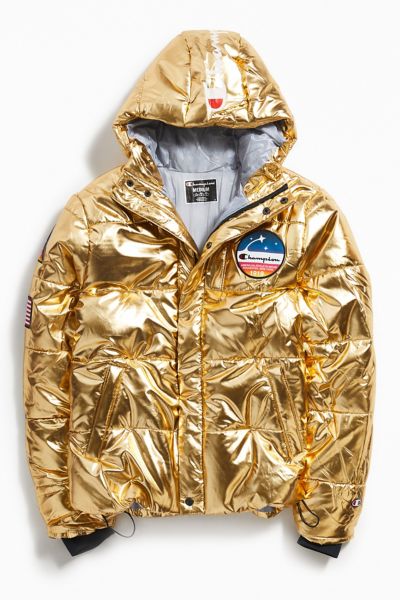 champion bubble jacket metallic