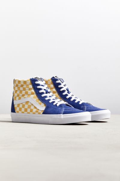 vans sk8 hi yellow checkerboard