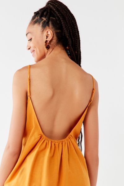 backless linen dress