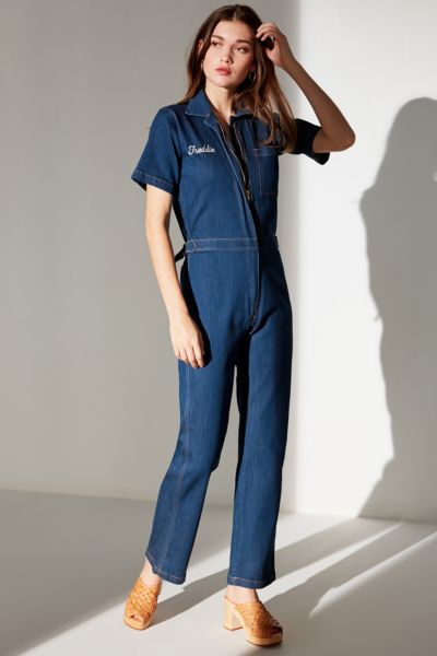 urban outfitters denim jumpsuit