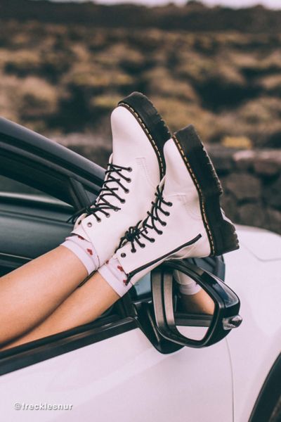 white lace up doc martens