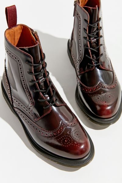 Dr. martens delphine on sale 8-eye brogue boot red