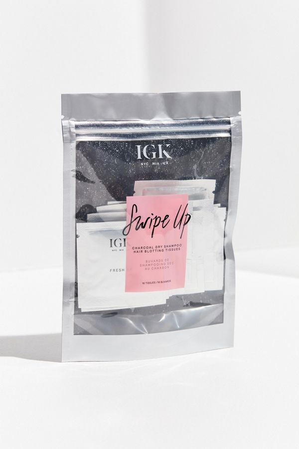 IGK Swipe Up Black Charcoal Dry Shampoo Hair Blotting Tissues Urban