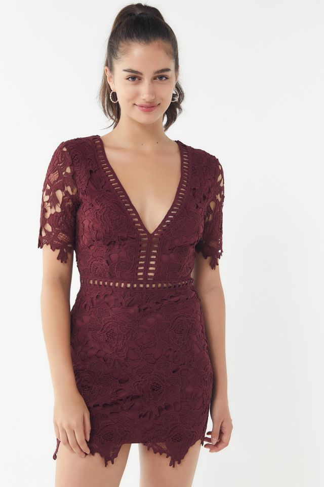 UO Floral Lace Ladder Mini Dress Urban Outfitters