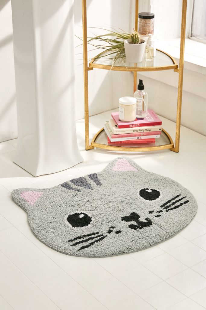 Grey Cat Bath Mat Urban Outfitters