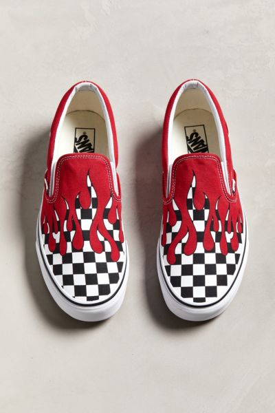 red flame vans slip on