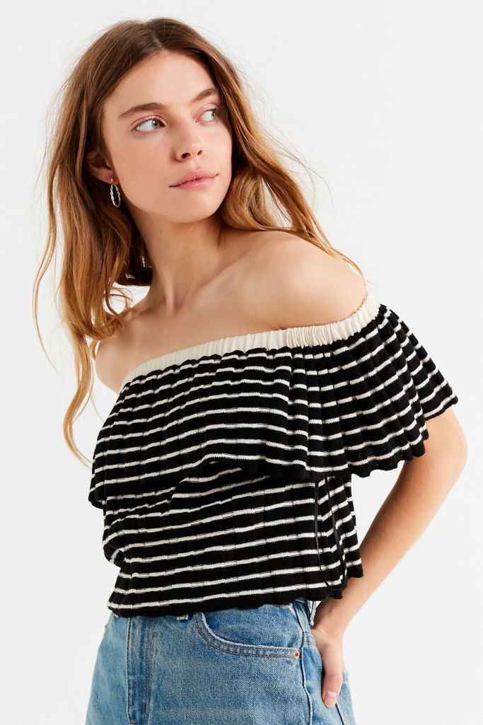 UO Remy Off-The-Shoulder Ruffle Sweater | Urban Outfitters