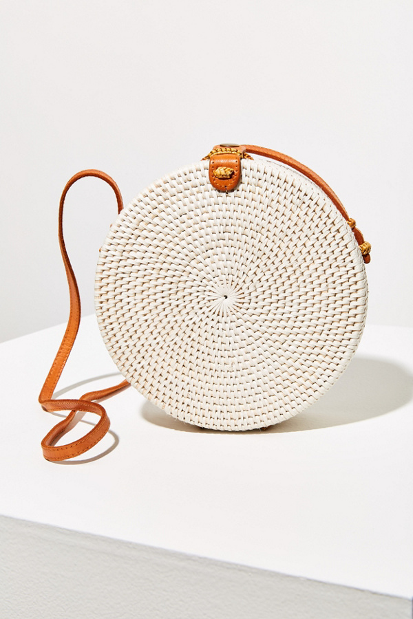 Structured Circle Straw Crossbody Bag Urban Outfitters