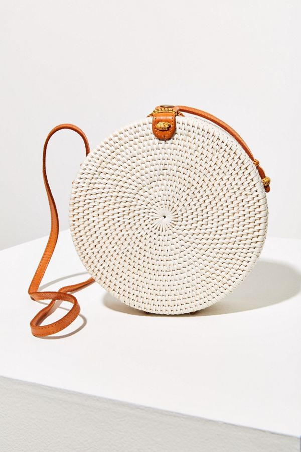 Structured Circle Straw Crossbody Bag Urban Outfitters