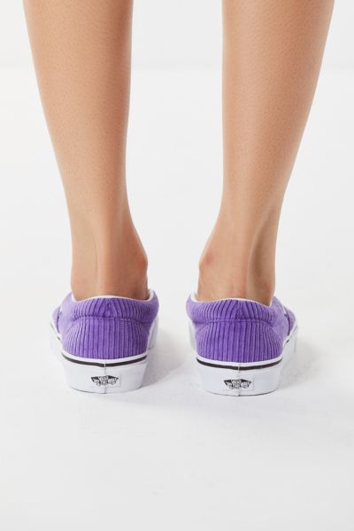 purple corduroy slip on vans