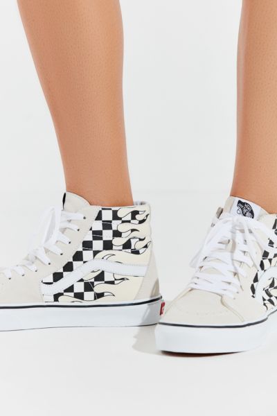 vans sk8 hi checkerboard flame