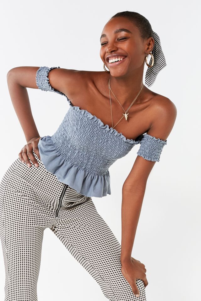 Truly Madly Deeply Off-The-Shoulder Smocked Top | Urban Outfitters