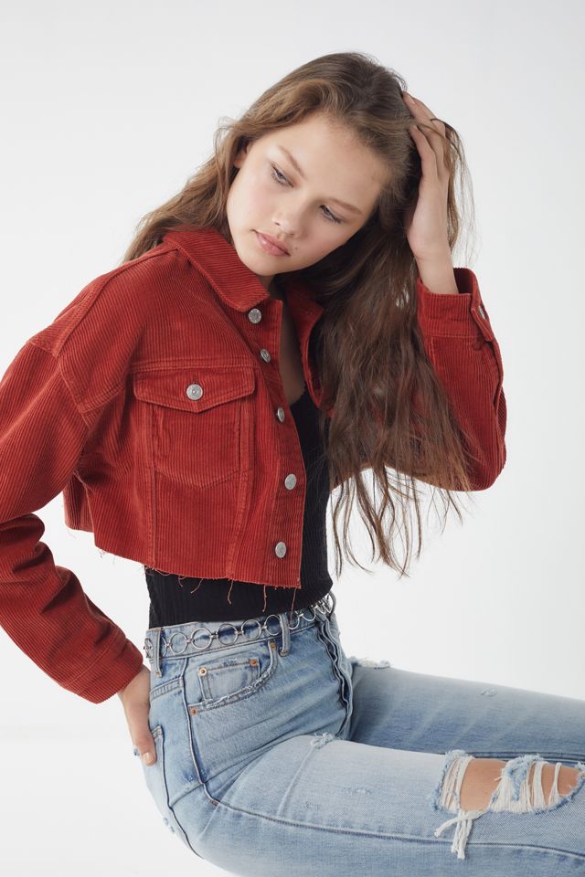 UO Corduroy Frayed Cropped Jacket | Urban Outfitters Canada