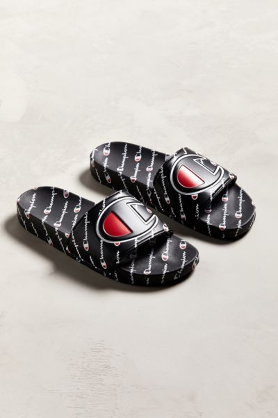 champion big logo monogram slide sandal