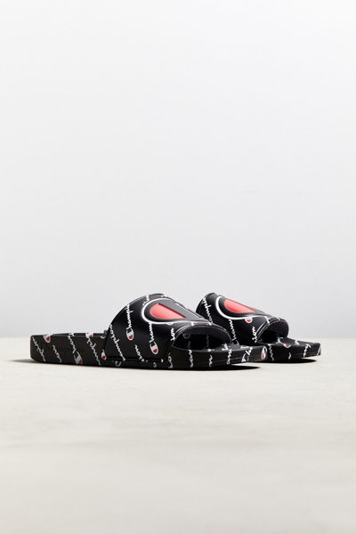 champion big logo monogram slide sandal