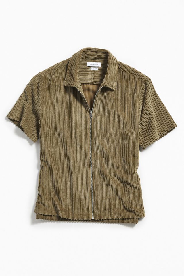 UO Corduroy Short Sleeve Zip Shirt Urban Outfitters