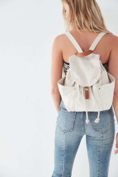 drawstring canvas backpack