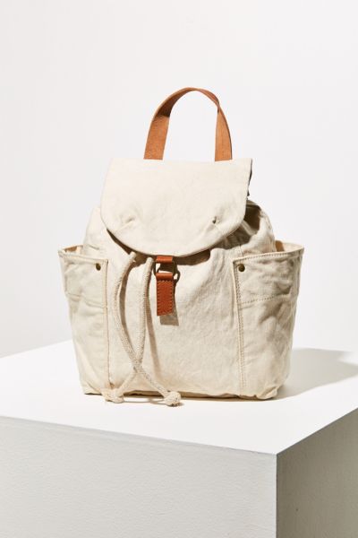 canvas drawstring backpack with flap