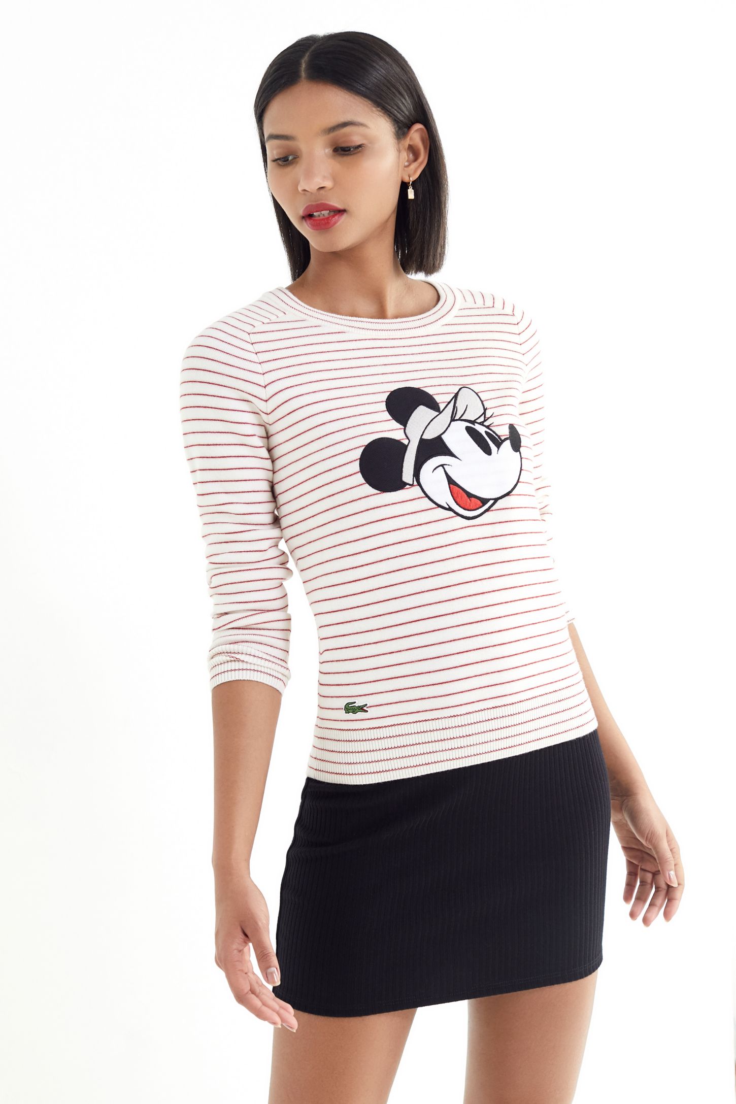 Lacoste X Disney Minnie Mouse Striped Sweater Urban Outfitters