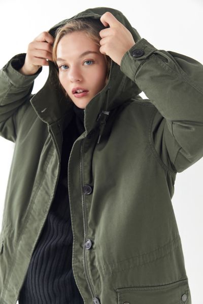 calvin klein jeans quilted military parka jacket
