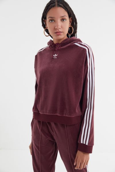 adidas velour hoodie sweatshirt